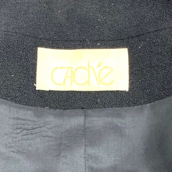 Cache Classic Zip Up Black Blazer Size 10 - Picture 9 of 11